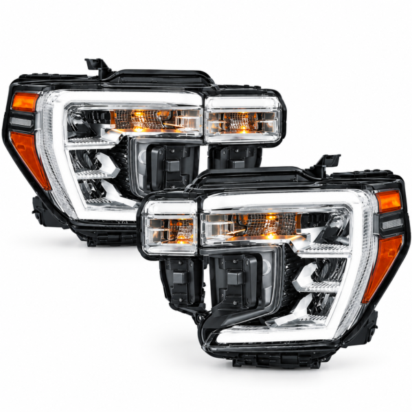 2019–2022 GMC Sierra 1500 LED DRL Headlights Chrome OE-Style Pair – Left & Right