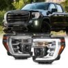 2019–2022 GMC Sierra 1500 LED DRL Headlights Chrome OE-Style Pair – Left & Right