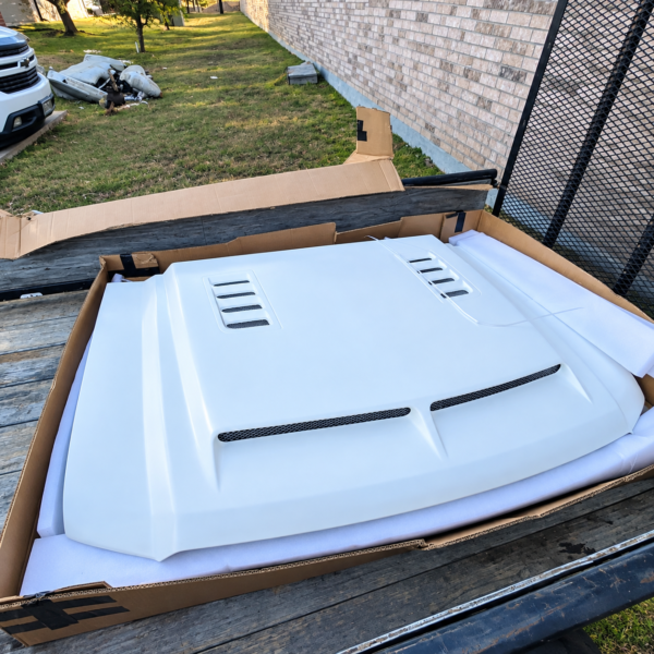 2014-2019 GMC Sierra 1500 Ram Air Hood Fiberglass Functional Scoops Vents