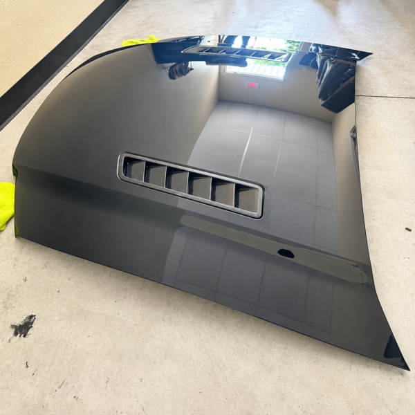 2013-2014 Ford Mustang GT Boss 302 OEM Black Hood Aluminum Heat Extractor DR3Z-16612-A